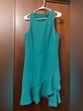 Banana Republic Teal Sleeveless Ruffle Dress